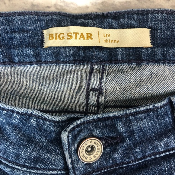 Big Star Liv Skinny Jeans Stretchy Medium wash denim Size 28R - Picture 3 of 11